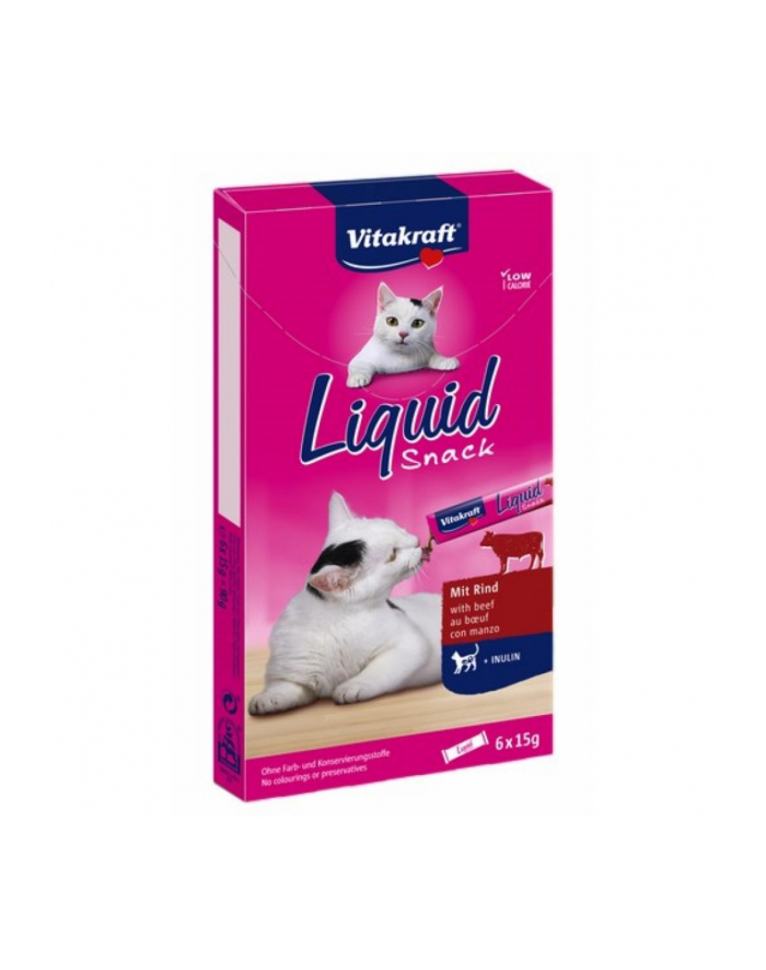 VITAKRAFT CAT LIQUID SNACK wołowina/inulina dla kota 6szt główny