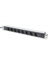 digitus Listwa zasilająca PDU 19''; Rack, 8x gniazdo schuko,20m, 1x wtyk unischuko, 16A, aluminiowa - nr 18