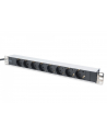 digitus Listwa zasilająca PDU 19''; Rack, 8x gniazdo schuko,20m, 1x wtyk unischuko, 16A, aluminiowa - nr 19