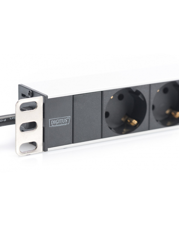 digitus Listwa zasilająca PDU 19''; Rack, 8x gniazdo schuko,20m, 1x wtyk unischuko, 16A, aluminiowa główny
