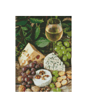 ideyka Haft diamentowy Diamentowa mozaika 30x40cm Biełe wino z serami