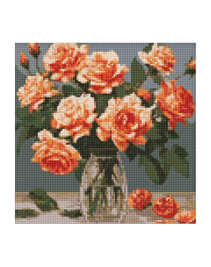 ideyka Haft diamentowy Diamentowa mozaika 30x30cm Elegancki bukiet główny