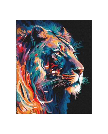 ideyka Malowanie po numerach 40x50cm Wdzięczny lew z farbami metalicznymi