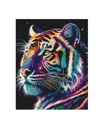 ideyka Malowanie po numerach 40x50cm Fantastyczny tygrys z farbami metalicznymi