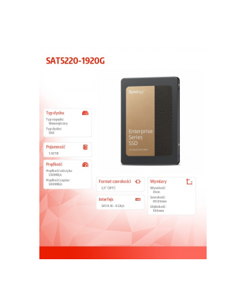 synology Dysk SSD SATA 2,5 cala 6Gb/s 1,92 TB SAT5220-1920G