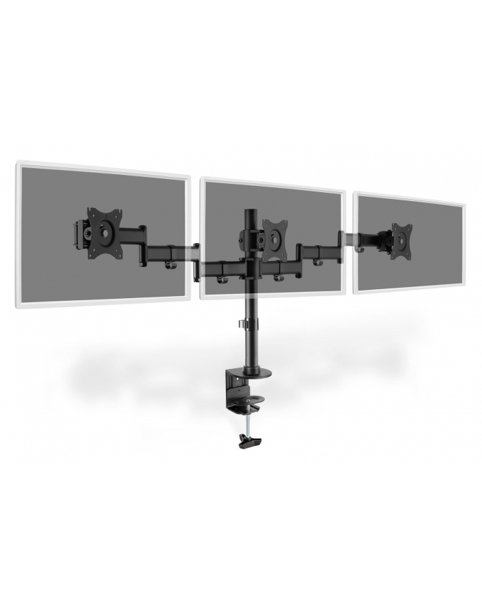 no name Stojak biurkowy potrójny (zacisk) 3xLCD max 27'';max 8kg uchylno-obczerwonyowy 360° (PIVOT) główny