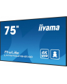iiyama Monitor 75 cali LH7575UHS-B1AG, 24/7,IPS,ANDROID.11,4K,500cd/m2,WiFi,3xHDMI,DP,Daisy/Chain,2xUSB,2x10W,RJ45,iiSignage2,FailOver,SDM,4GB/32GB,metal,PIO - nr 8