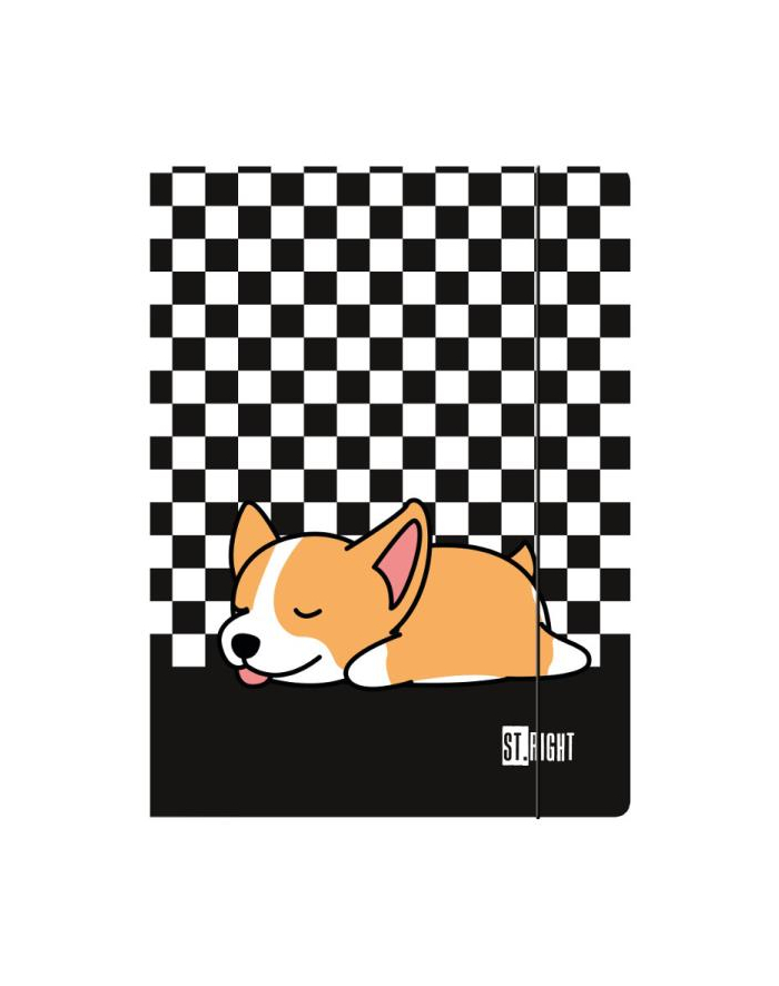 majewski Teczka z gumką A4 ST.RIGHT Sleepy Corgi  cena za 1 sztukę główny