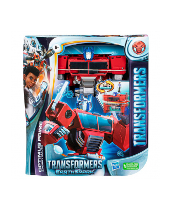 PROMO Transformers EarthSpark Spin Changer Optimus Prime i Robby Malto F7663 HASBRO