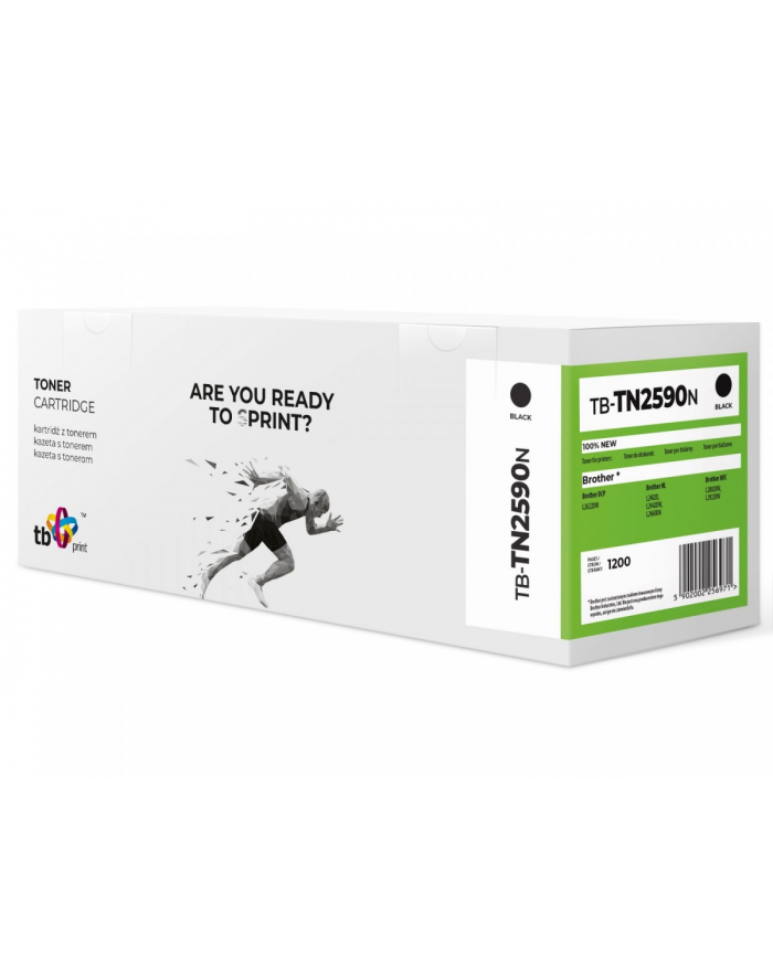 tb print Toner do Bczerwonyher TN2590 TB-TN2590N BK 100% nowy główny