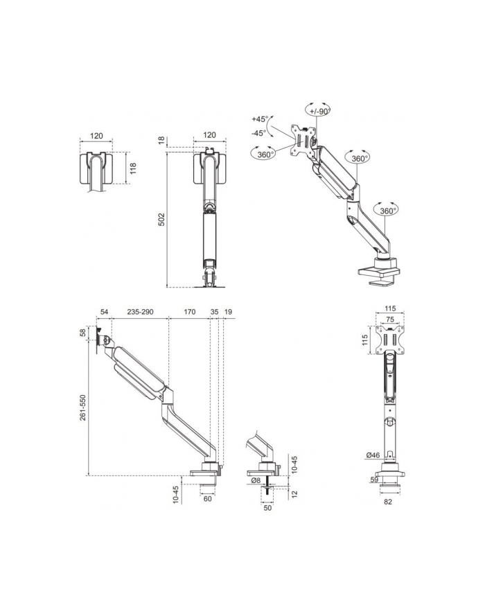 neomounts Uchwyt DS70PLUS-450BL1 17-49 cali/1-18kg/75x100mm główny