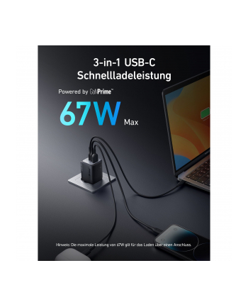 anker Ładowarka sieciowa Prime 735 67W 2xUSB-C 1xUSB-A Czarna