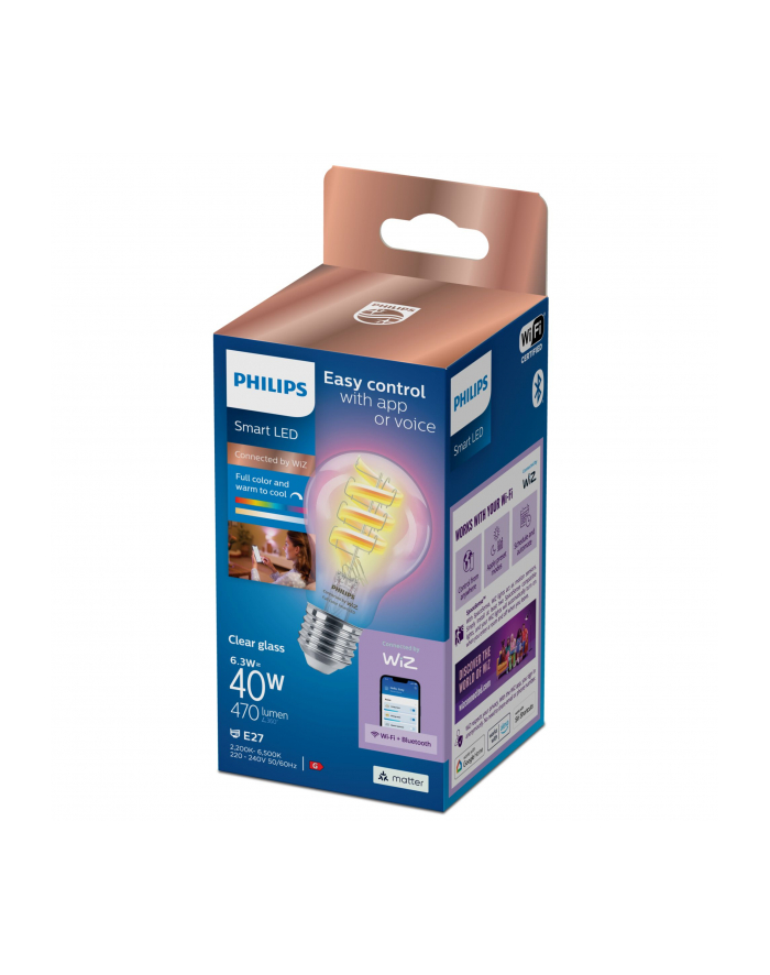 Philips Smart LED Filament Żarówka E27 A60 6,3 W Rgb (929003267121) główny