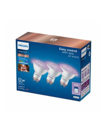 Philips Smart LED Żarówka GU10 PAR16 4,7 W (50 W), kolorowe światło, 3 szt. (929002448436)