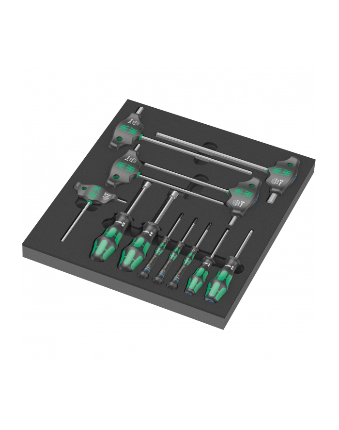 Wera 9713 foam insert Hex screwdriver set 1, 12 pieces (Kolor: CZARNY/grey, in foam insert for workshop trolley) główny