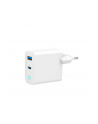 GEMBIRD Szybka ładowarka USB GaN 2-portowa 65W USB Typ-C + USB-A LED biała - nr 1