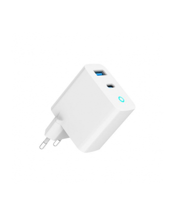 GEMBIRD Szybka ładowarka USB GaN 2-portowa 65W USB Typ-C + USB-A LED biała nr 2