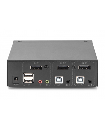 DIGITUS KVM Switch 2x1 DP DP Out USB 2 x DP + 2x USB +2 Speaker + 2micro