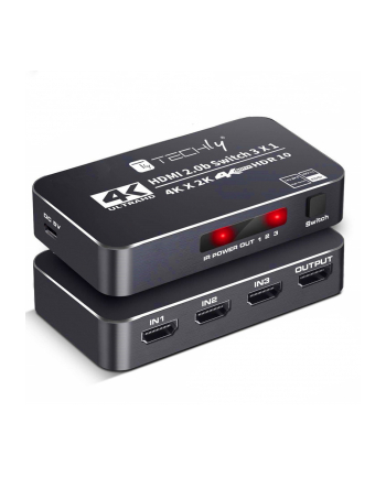 TECHLY Przełącznik HDMI 2.0b 3w1 4K HDR HDCP2.2 z pilotem nr 2