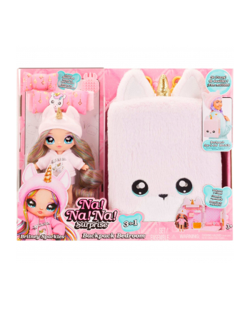 MGA Entertainment Well! N/a! N/a! Surprise 3-in-1 Backpack Bedroom Unicorn Britney Sparkles, Doll