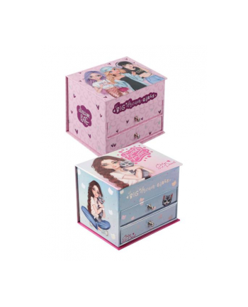 main paper Mini kuferek szkatułka z szufladkami i lusterkiem BD23035