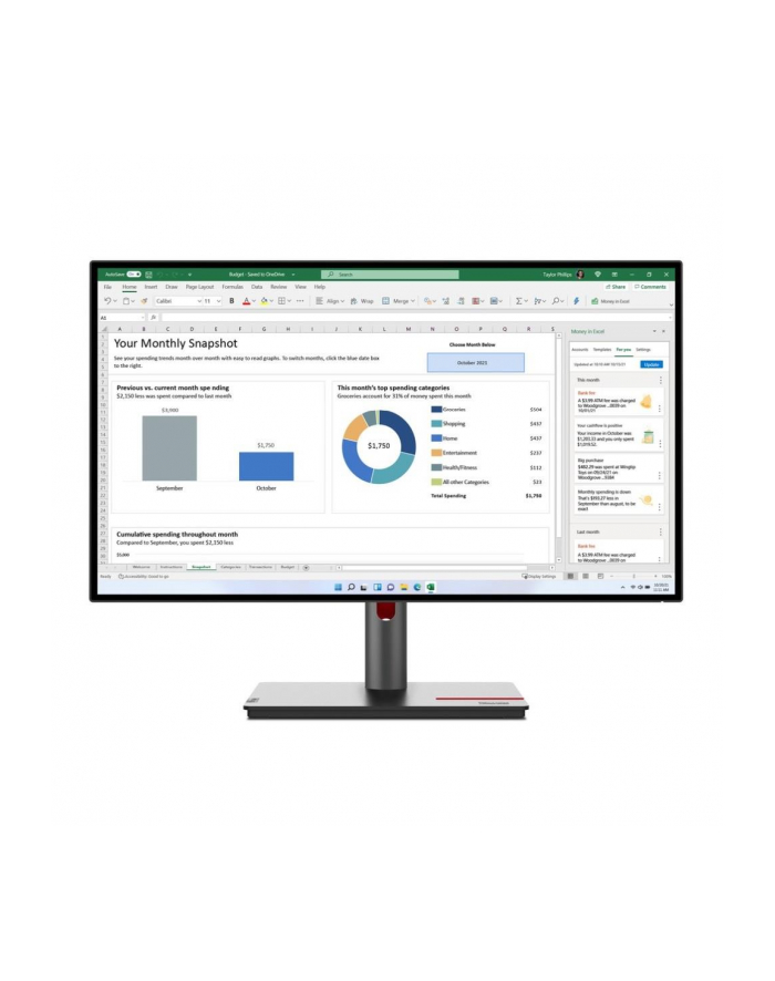 lenovo Monitor ThinkVision P27h-30 27 cali  63A1GAT1(wersja europejska) główny