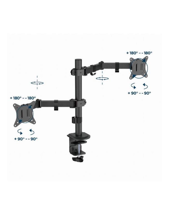 gembird Ramię biurkowe na 2 monitory 17-32 cale 9kg główny
