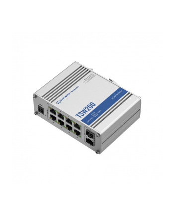 teltonika Przełącznik przemysłowy TSW200 2xSFP 8xGigabit Ethernet 8xPoE+DIN