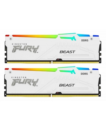 kingston Pamięć DDR5 Fury Beast RGB 64GB(2*32GB)/6400 CL32 EXPO biała
