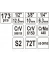 YATO ZESTAW  KLUCZY 1/4''; , 3/8''; , 1/2'';  173 elem XXL 38931 - nr 5