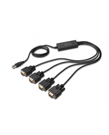 digitus Konwerter/Adapter USB 20 do 4x RS232 (DB9)z kablem USB A M/Ż dł 80cm