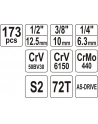 YATO ZESTAW  KLUCZY 1/4''; , 3/8''; , 1/2'';  173 elem XXL 38931 - nr 11