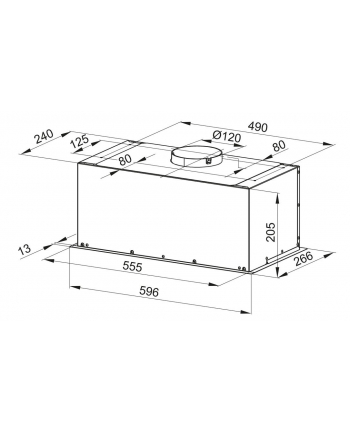 Okap do zabudowy MPM-60-OW-01N inox