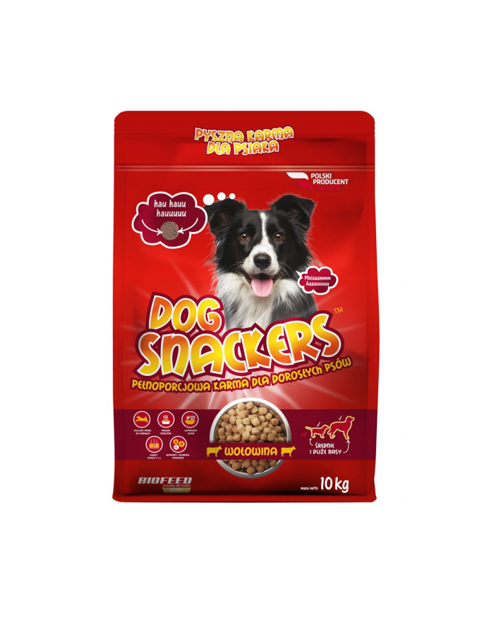 BIOFEED DOG SNACKERS ADULT WOŁOWINA 10 KG główny