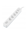 Listwa antyprzepięciowa Ever Proect 4PL 1A1C USB 1,5m biała - nr 1