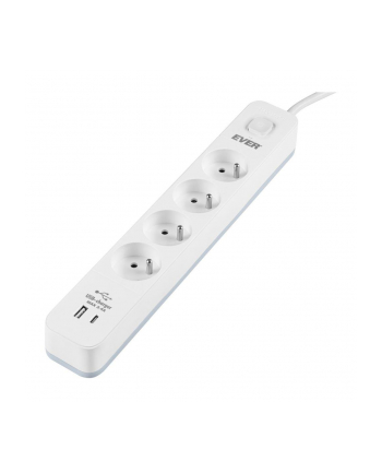 Listwa antyprzepięciowa Ever Proect 4PL 1A1C USB 1,5m biała