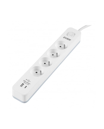 Listwa antyprzepięciowa Ever Proect 4PL 1A1C USB 1,5m biała