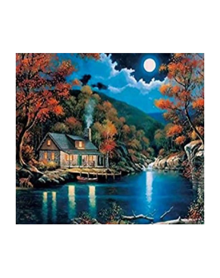 norimpex Malowanie po numerach Dom nad jeziorem, noc 40x50cm 1008223 główny