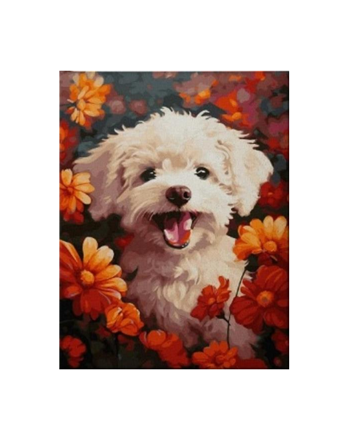 norimpex Diamentowa mozaika Piesek w kwiatach 30x40cm 1009987 główny