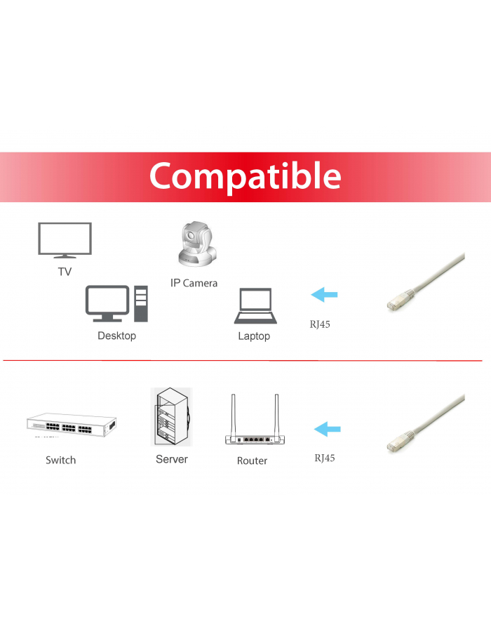Equip Patch Cat6A 10x/Box S/FTP 2xRJ45 0.50m szary LSZH (645607) główny