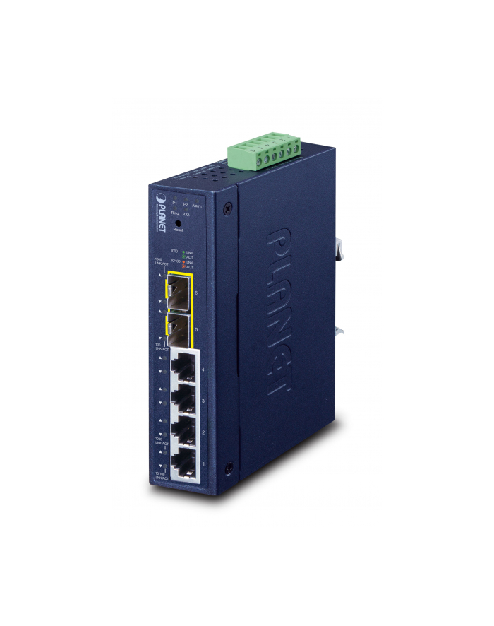 Planet Industrial L2 L4 4 Port Zarządzany Gigabit Ethernet (10 100 1000) Niebieski (Igs42154T2S) główny