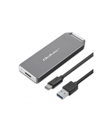  Obudowa/kieszeń Qoltec mini na dysk M.2 SSD | NVMe | PCIe | USB 3.1 | Super speed 10Gb/s | 2TB | Srebrna