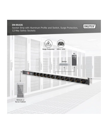 Digitus ZUB 1HE Aluminium PDU Rack Mount 50/60Hz (DN95435)