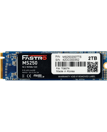 Megafastro   MS250 2TB M.2 2280 PCI-E x4 Gen3 NVMe (MS250200TTS)