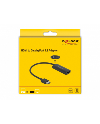 Delock Adapter Hdmi-A Wtyczka Do Gniazda Displayport 4K 60 Hz