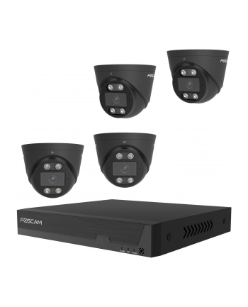 Foscam Fna108E-T4-2T Black Lan Ip-Zestaw Monitorujący 8-Kanałowy Z 4 Kamerami 3840x2160 Px