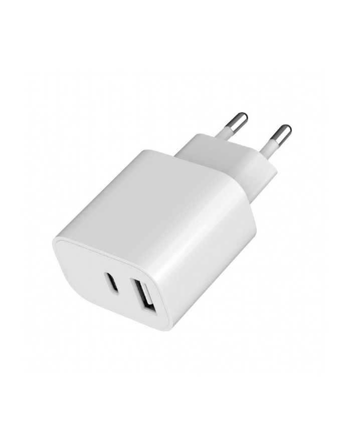 GEMBIRD 2-portowa uniwersalna ładowarka USB A+C 2.4 A kolor biały główny