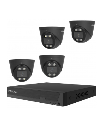 Foscam Fn9108E-T4-2T Black Lan Ip-Zestaw Monitorujący 8-Kanałowy Z 4 Kamerami 3840x2160 Px