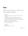 Club 3D Club3D Rozbočovač, USB-A 3.2 Gen1 na 3x USB 3.1, Gigabit Ethernet - nr 47