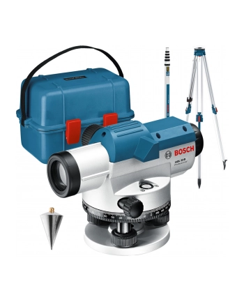 bosch powertools Bosch optical level GOL 32 G Professional, with construction tripod (blue, case, unit of measurement 400 Gon)